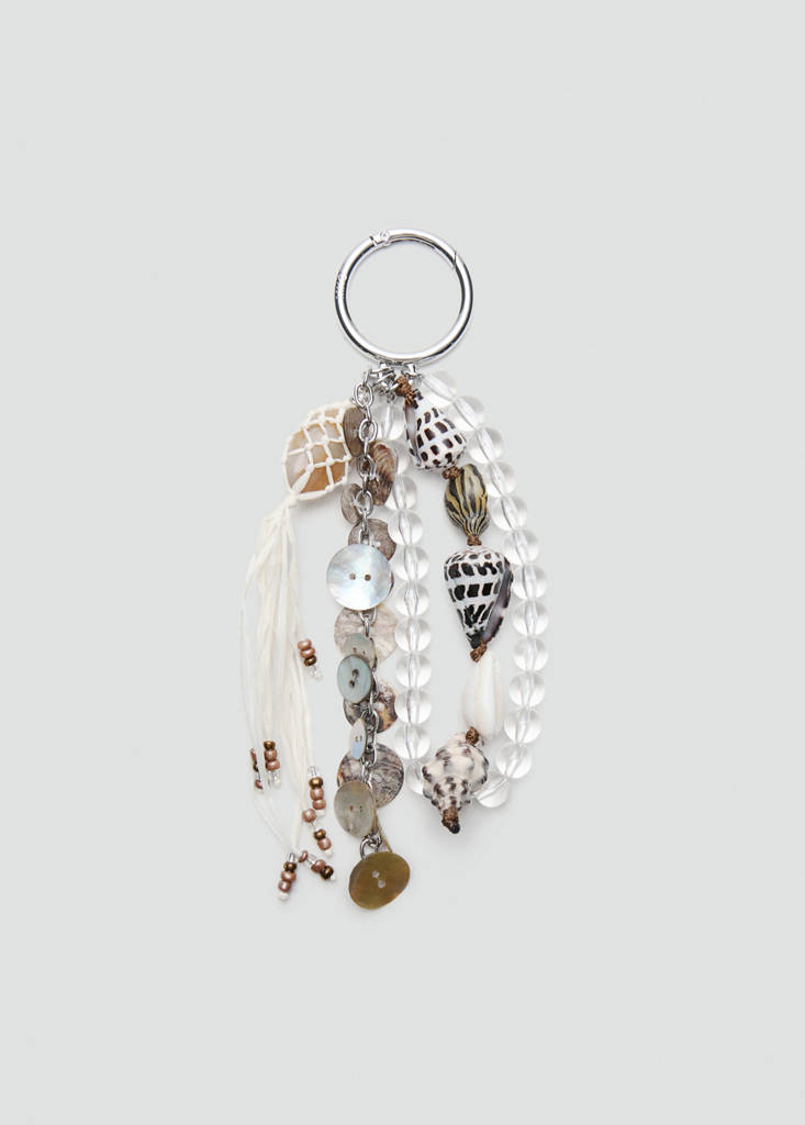 Keyring with combined shells — Light/Pastel Grey