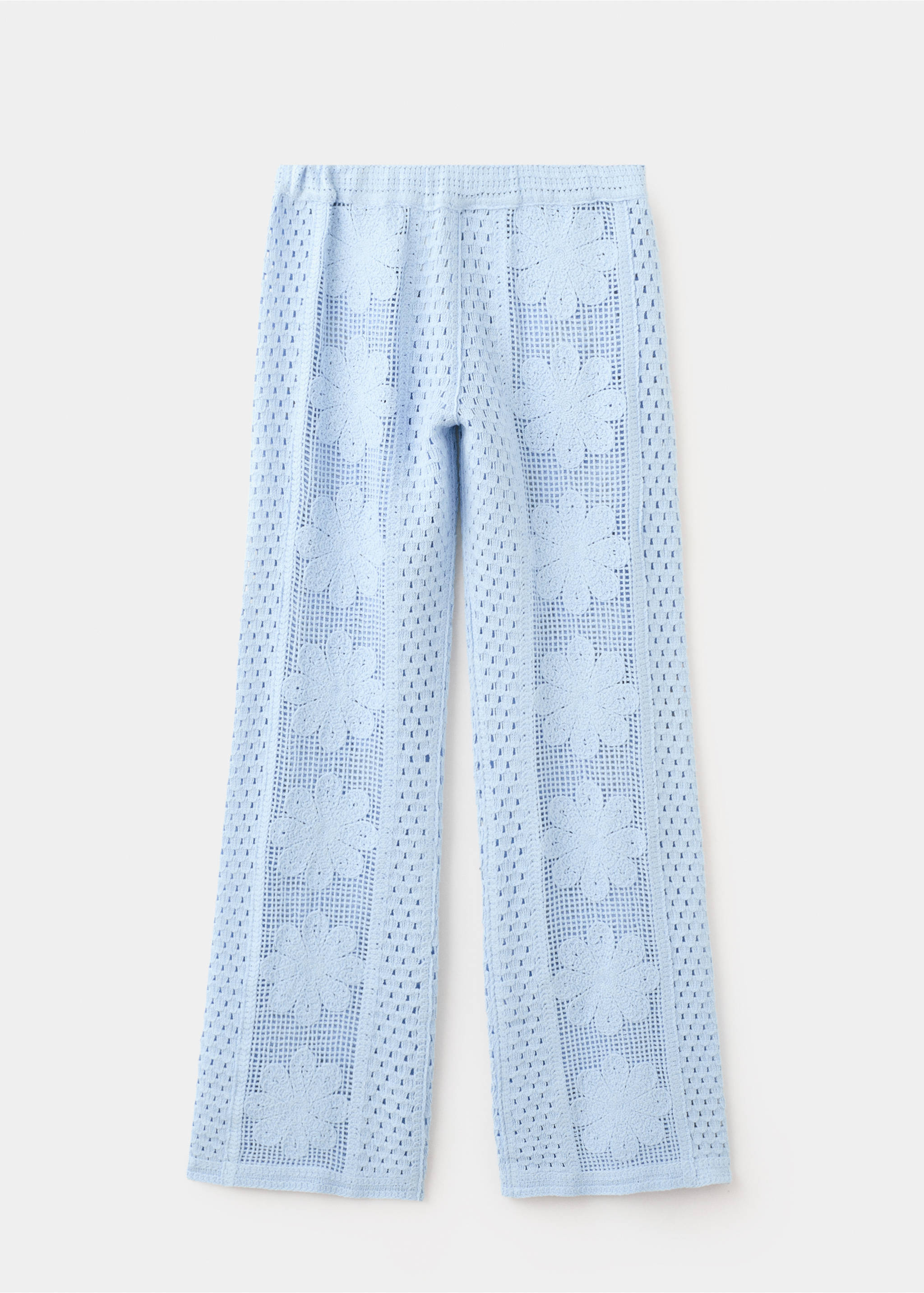 Rechte broek met opengewerkte borduursels - Artikel zonder model, Hemelsblauw. Ref: 27089055-00.