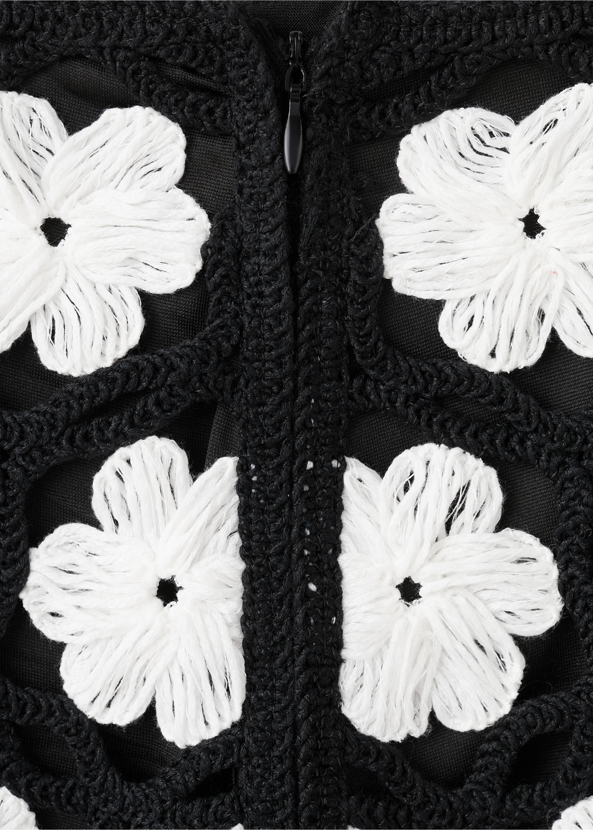 Minijupe crochet fleurs - Détail de l'article 0, Noir. Ref: 27089056-00.