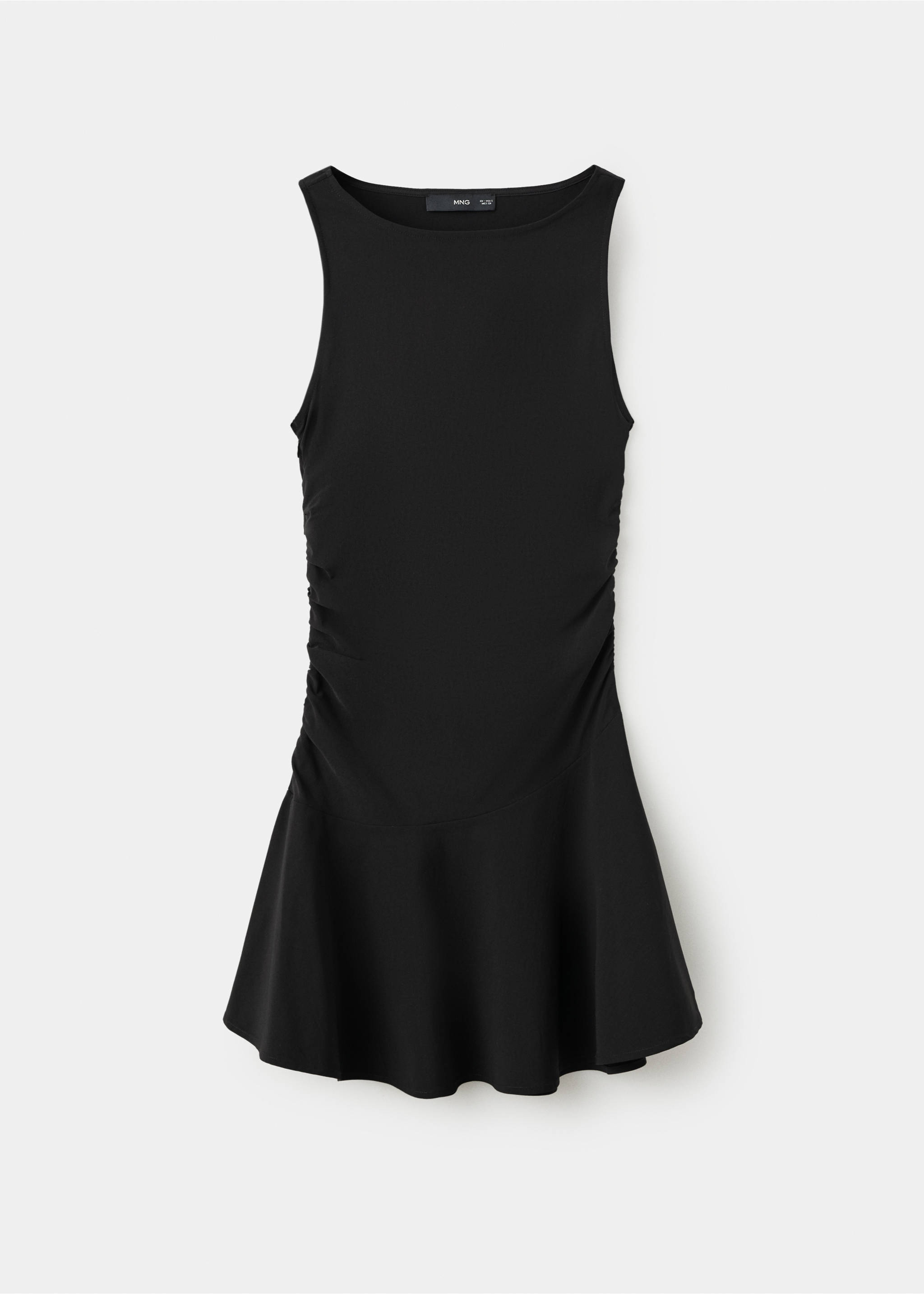 Drapiertes kurzes A-Linien-Kleid - Artikel ohne Model, Schwarz. Ref: 27089057-00.