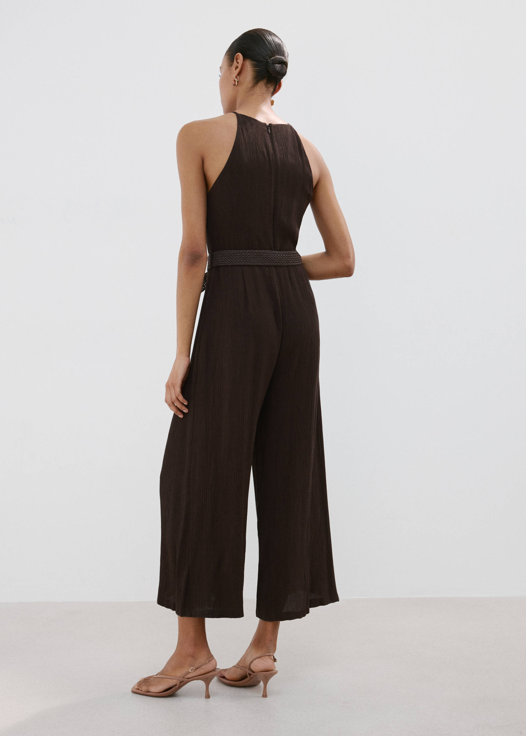 Halter-neck jumpsuit with belt - Reverse of the article