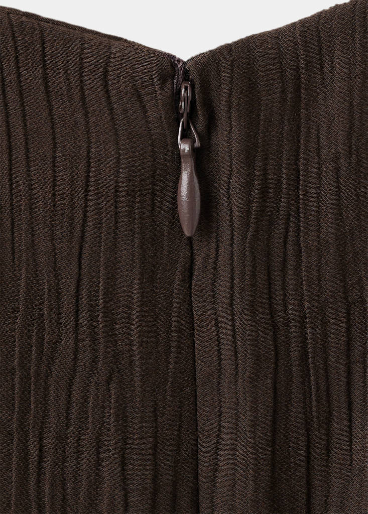 Halter-neck jumpsuit with belt — Chocolate