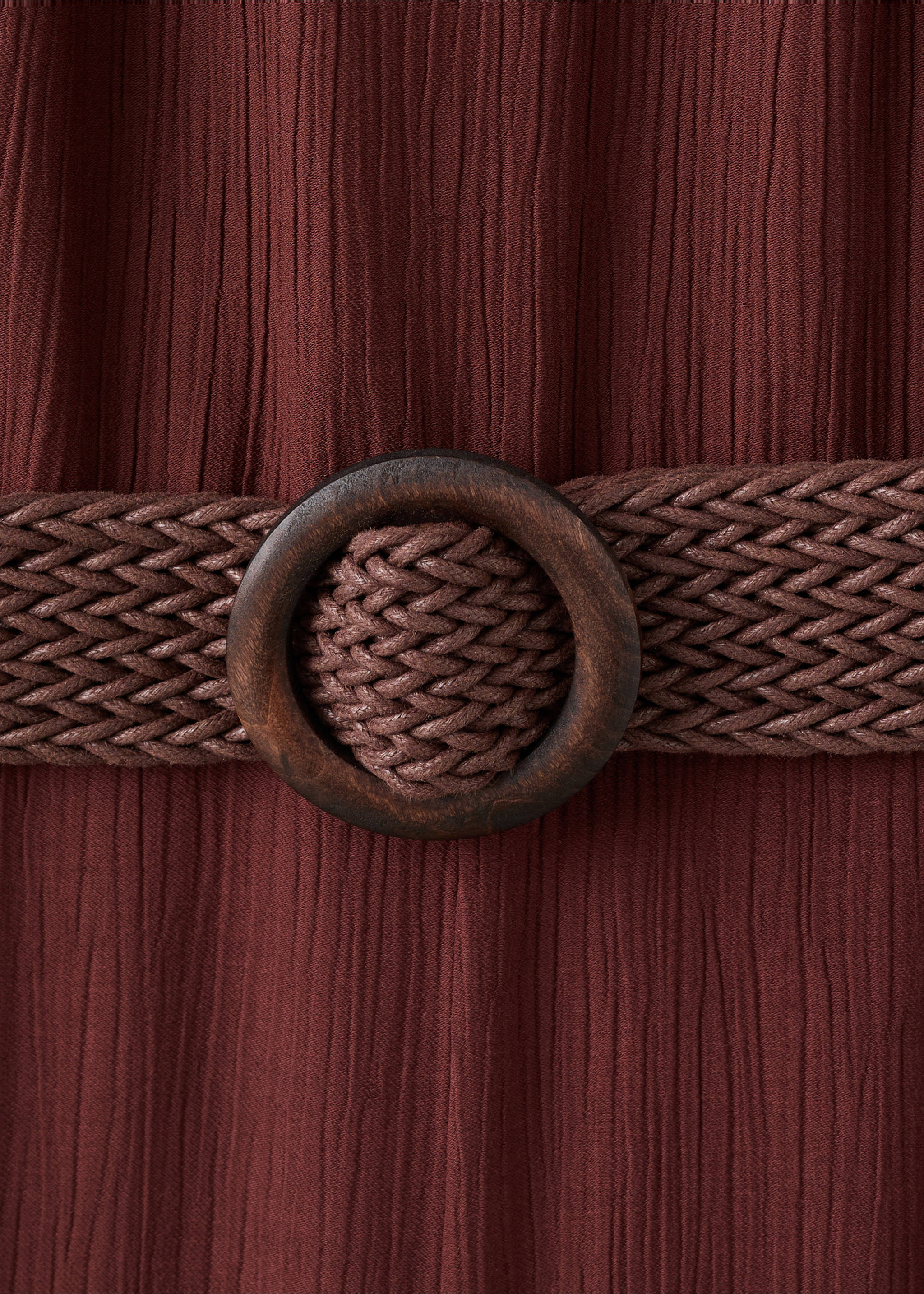 Mono cinturón cuello halter - Detalle del artículo 8, Granate. Ref: 27089058-00.