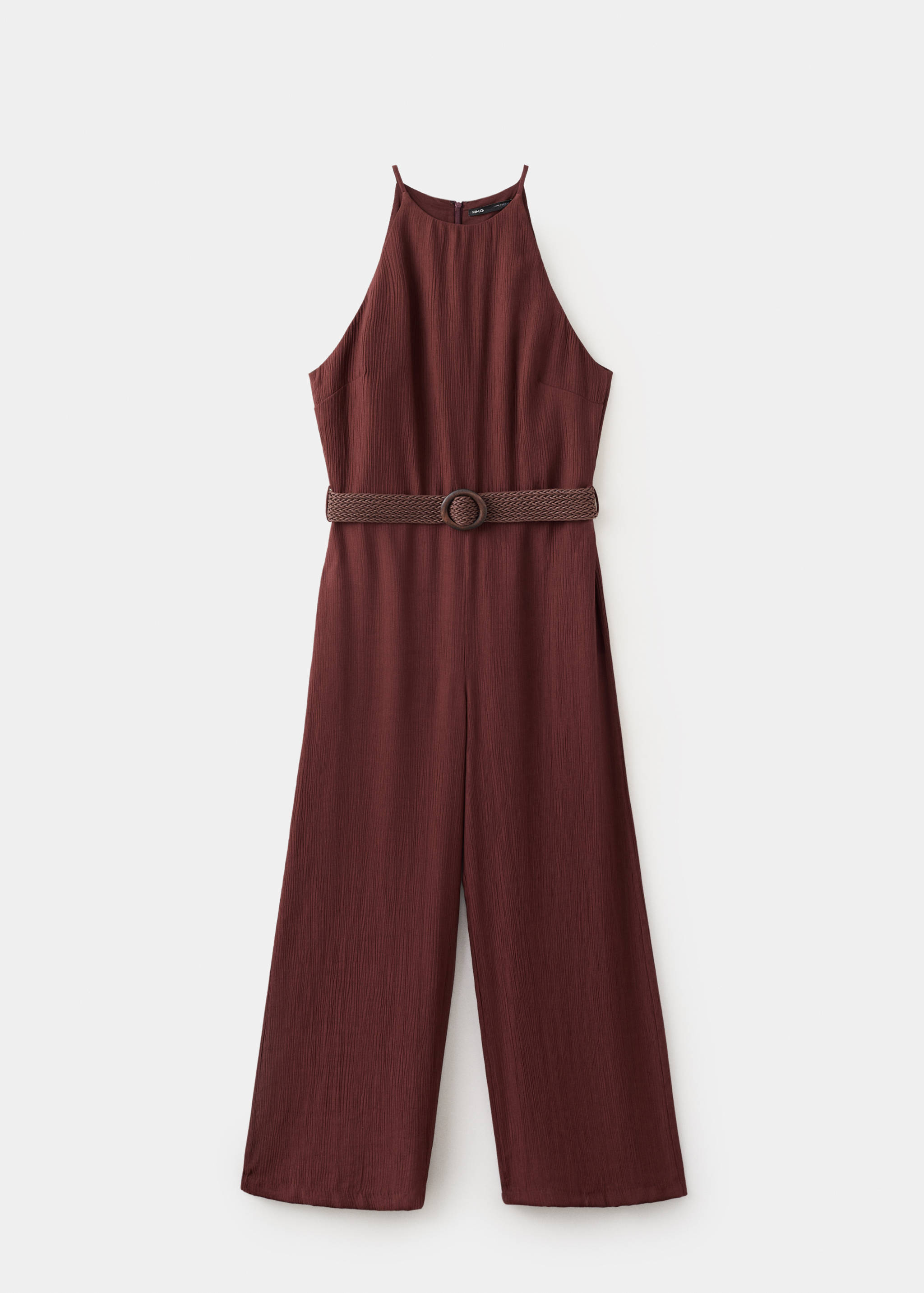 Halter-neck jumpsuit with belt - Article without model