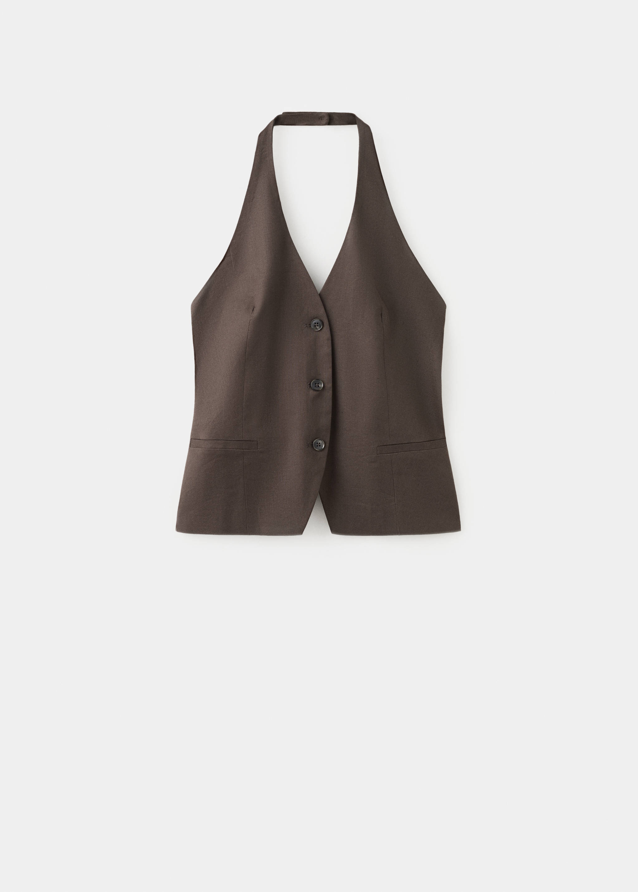 Halter neck linen waistcoat - Article without model