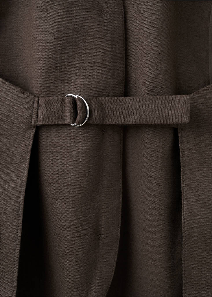 Halter neck linen waistcoat — Chocolate