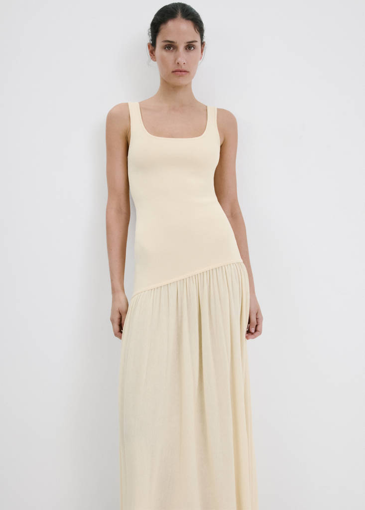 Asymmetrical-cut knit dress