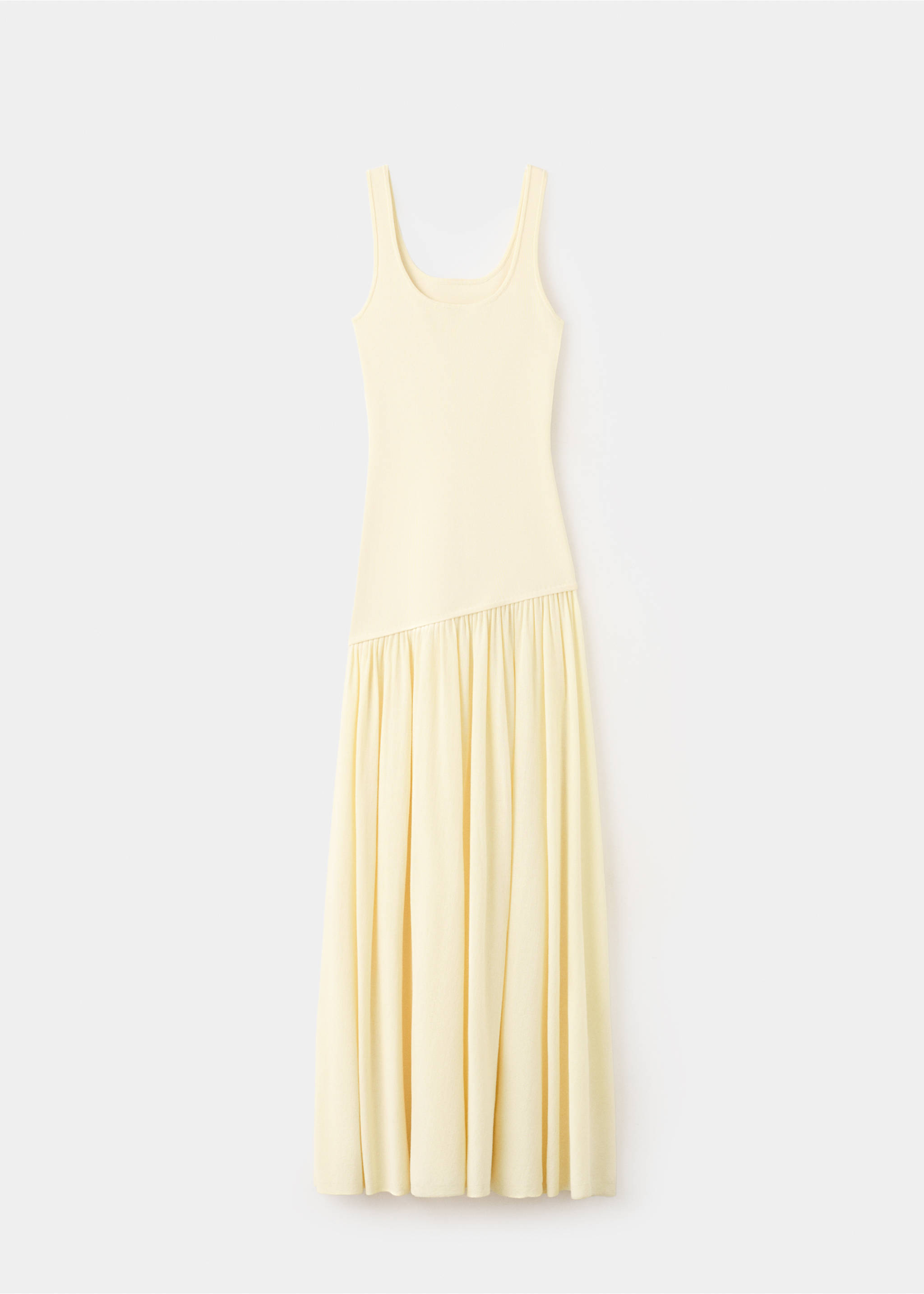 Asymmetric cut knitted dress - Article without model, Vanilla. Ref: 27089063-00.