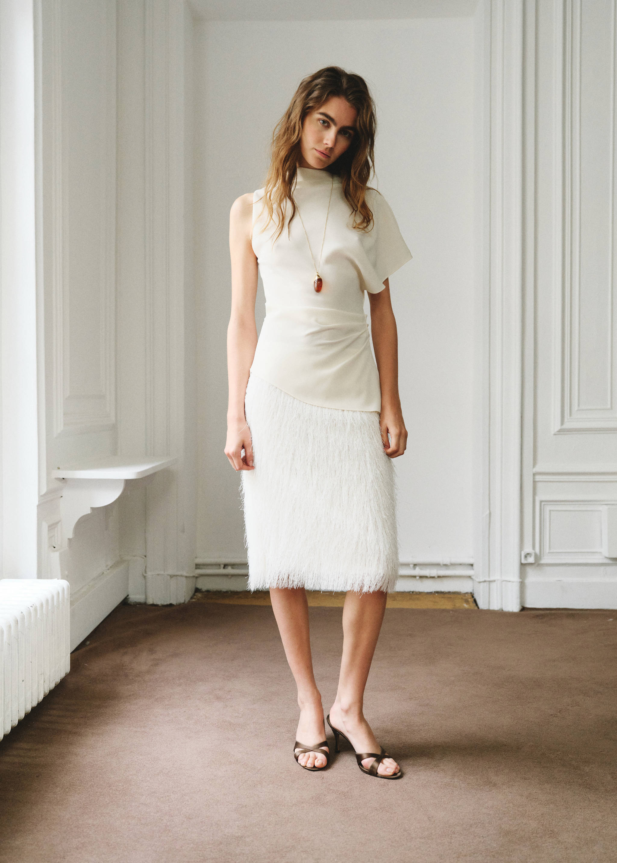 Blouse asymétrique détail froncé - Plan général