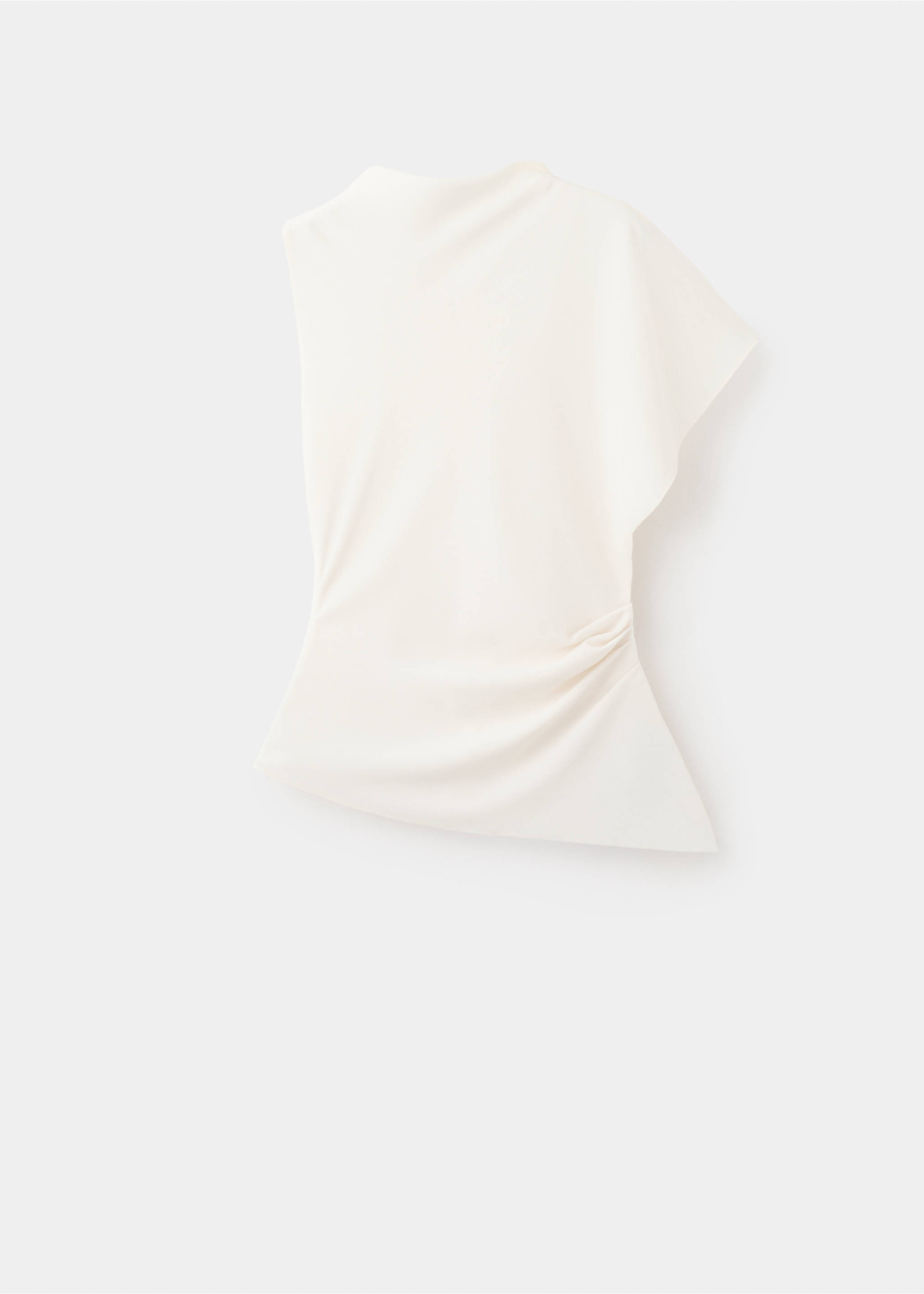 Blusa asimétrica detalle fruncido - Artículo sin modelo, Crudo. Ref: 27089064-00.