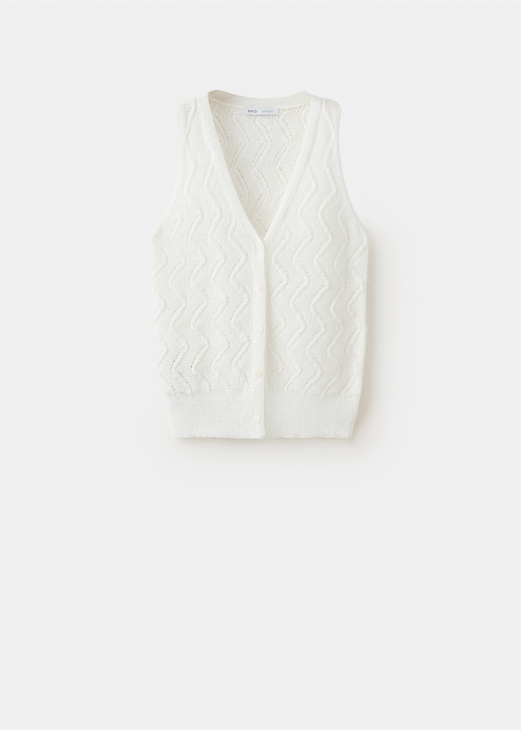 Chaleco punto algodón - Artículo sin modelo, Blanco roto. Ref: 27089065-00.