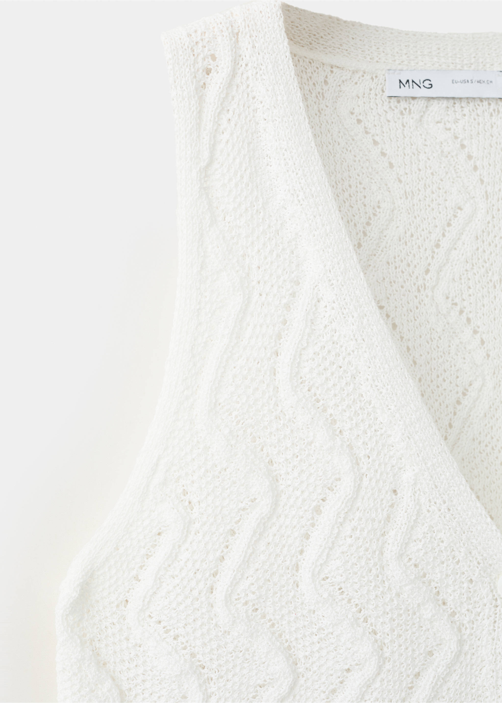 Chaleco punto algodón - Detalle del artículo 0, Blanco roto. Ref: 27089065-00.
