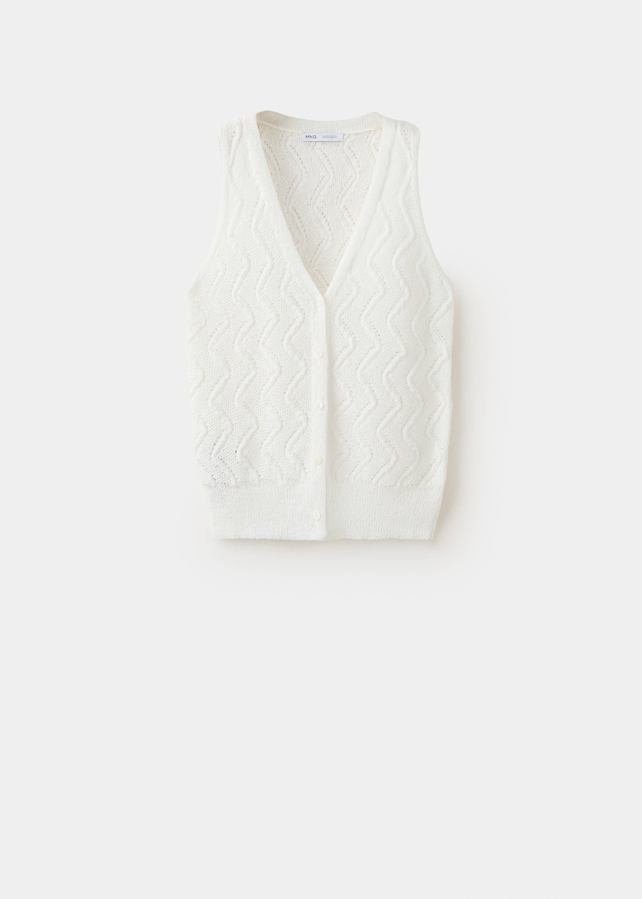 Gilet en maille ajourée à col en V - Article sans modèle