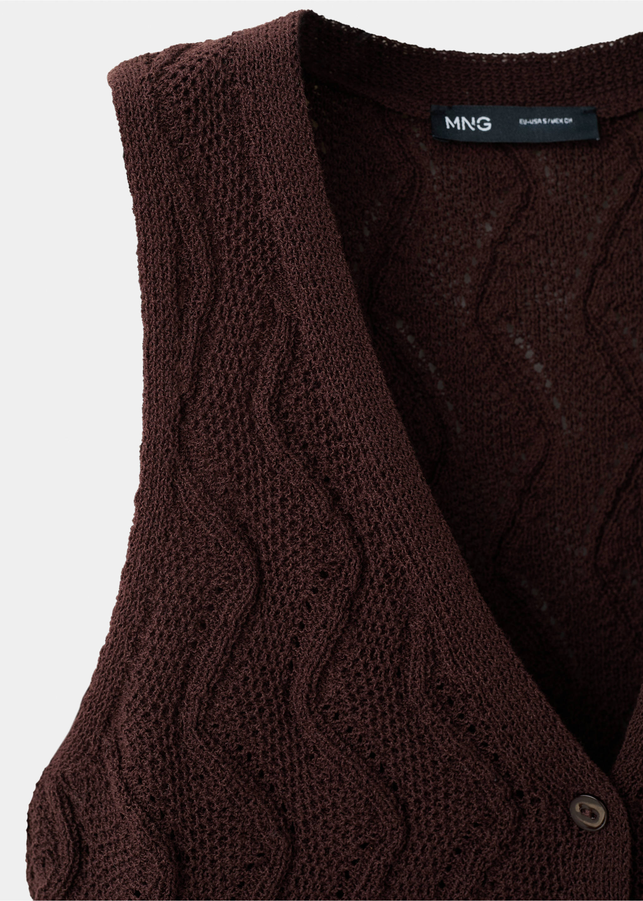 Chaleco punto algodón - Detalle del artículo 0, Chocolate. Ref: 27089065-00.