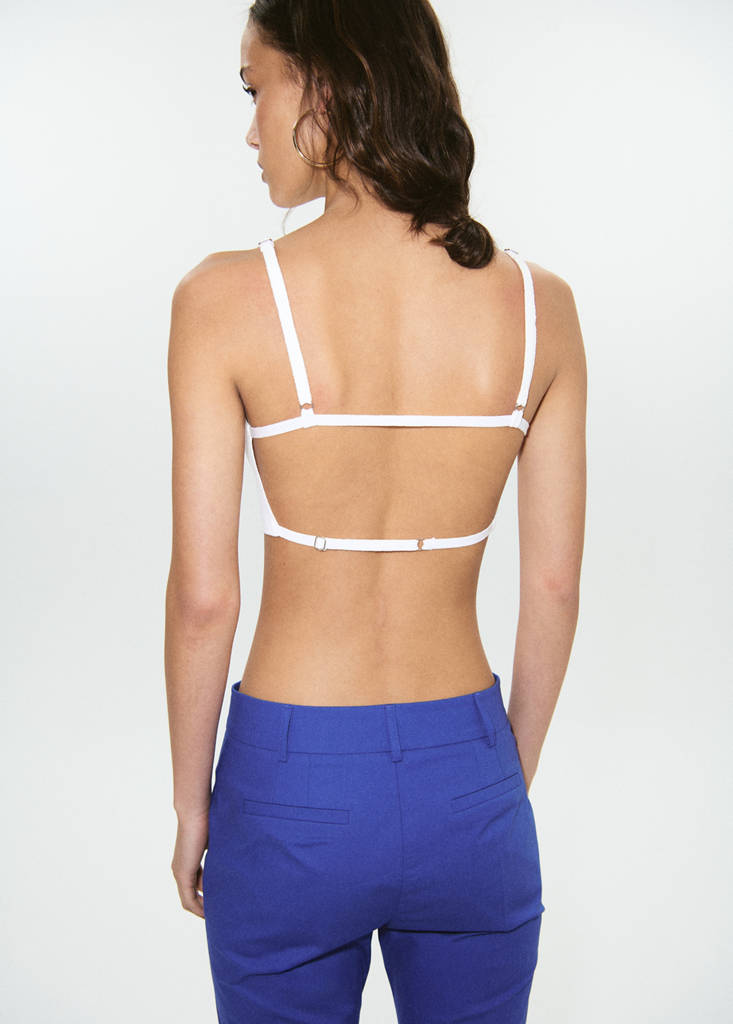 Fine-knit crop top — Off White
