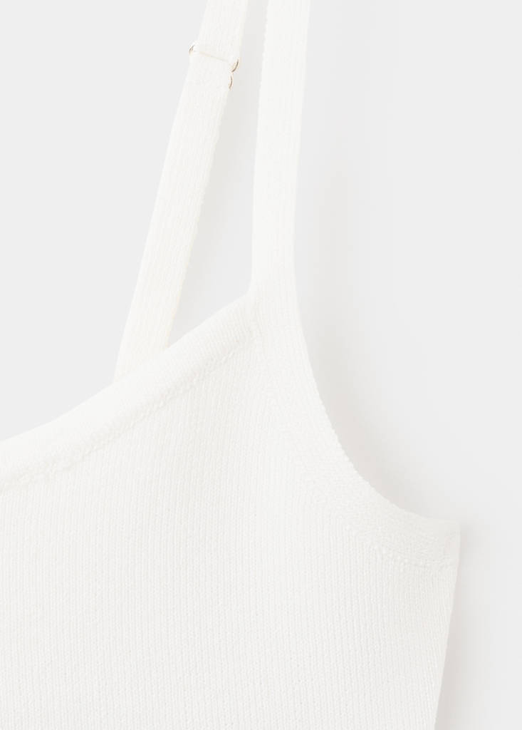 Fine-knit crop top — Off White