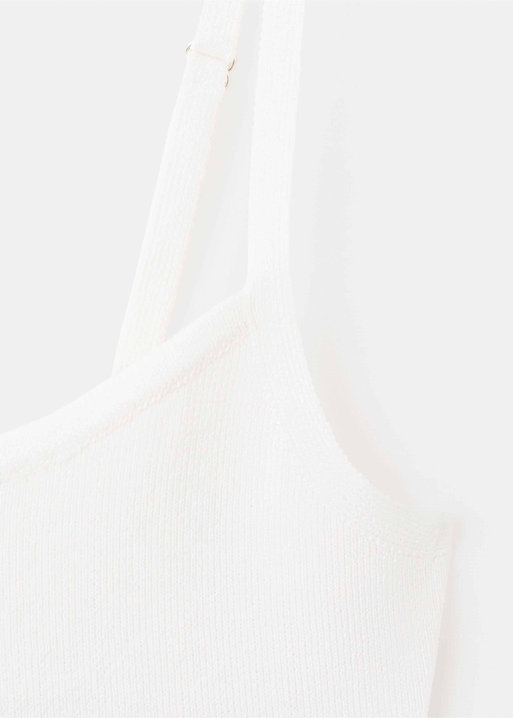 Fijngebreide crop top - Detail van het artikel 8, Gebroken wit. Ref: 27089071-00.