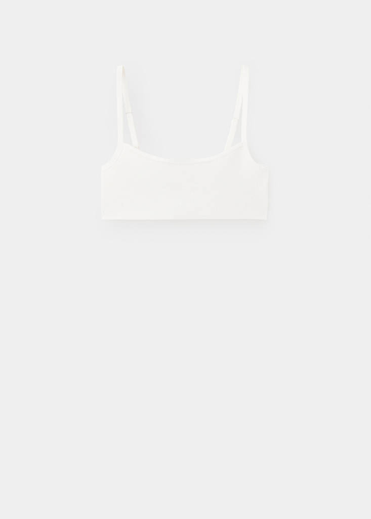 Fine-knit crop top — Off White