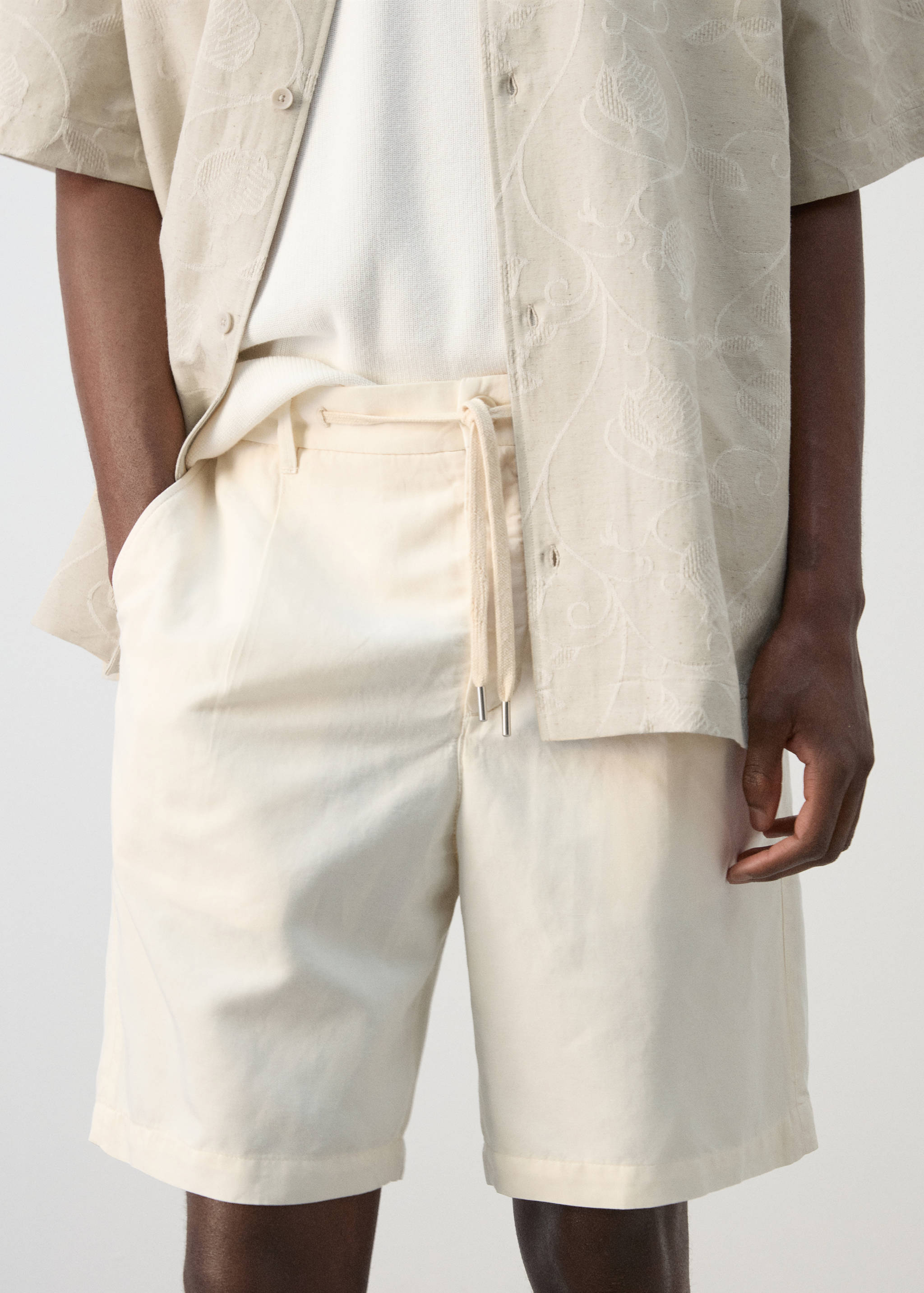 Linen lyocell shorts - Details of the article 1
