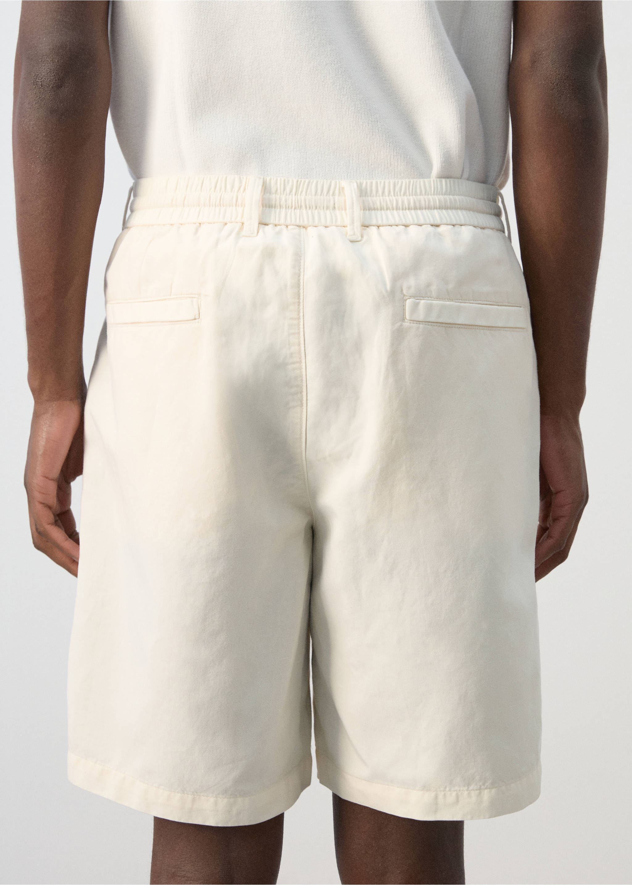 Linen lyocell shorts - Details of the article 6, Off White. Ref: 27089205-00.