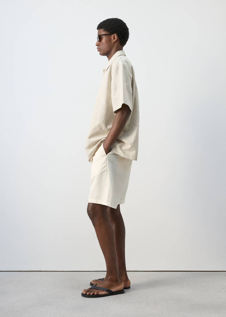 Linen lyocell shorts — Off White