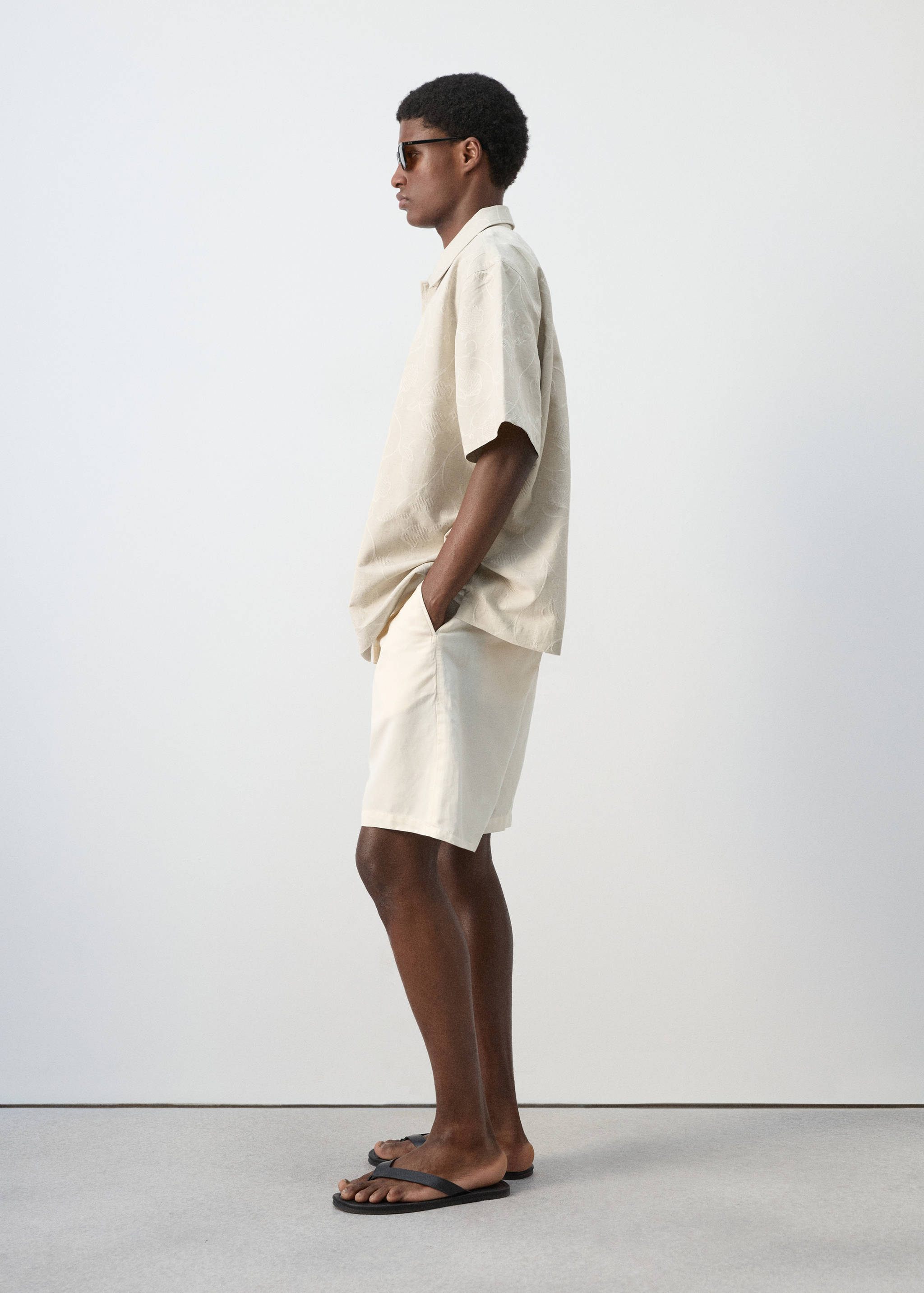 Linen lyocell shorts - Details of the article 2
