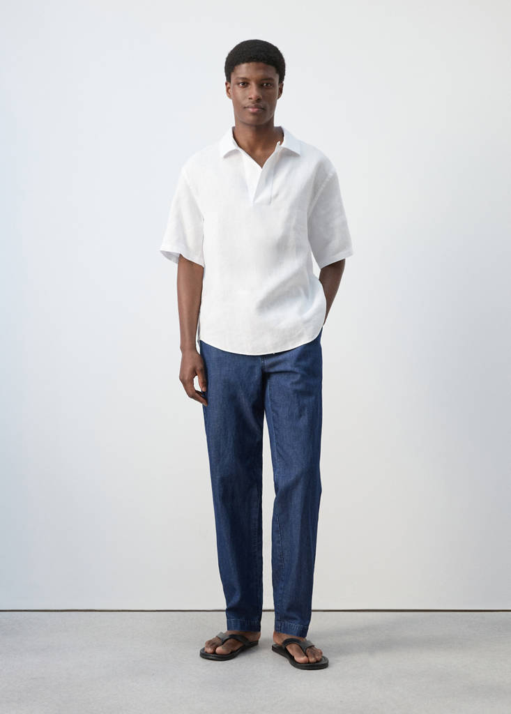 Regular fit drawstring jeans — Dark Blue