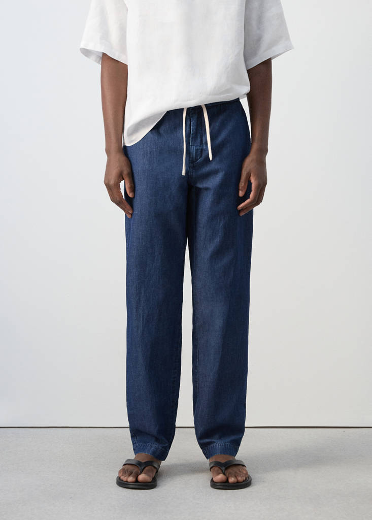Regular fit drawstring jeans — Dark Blue