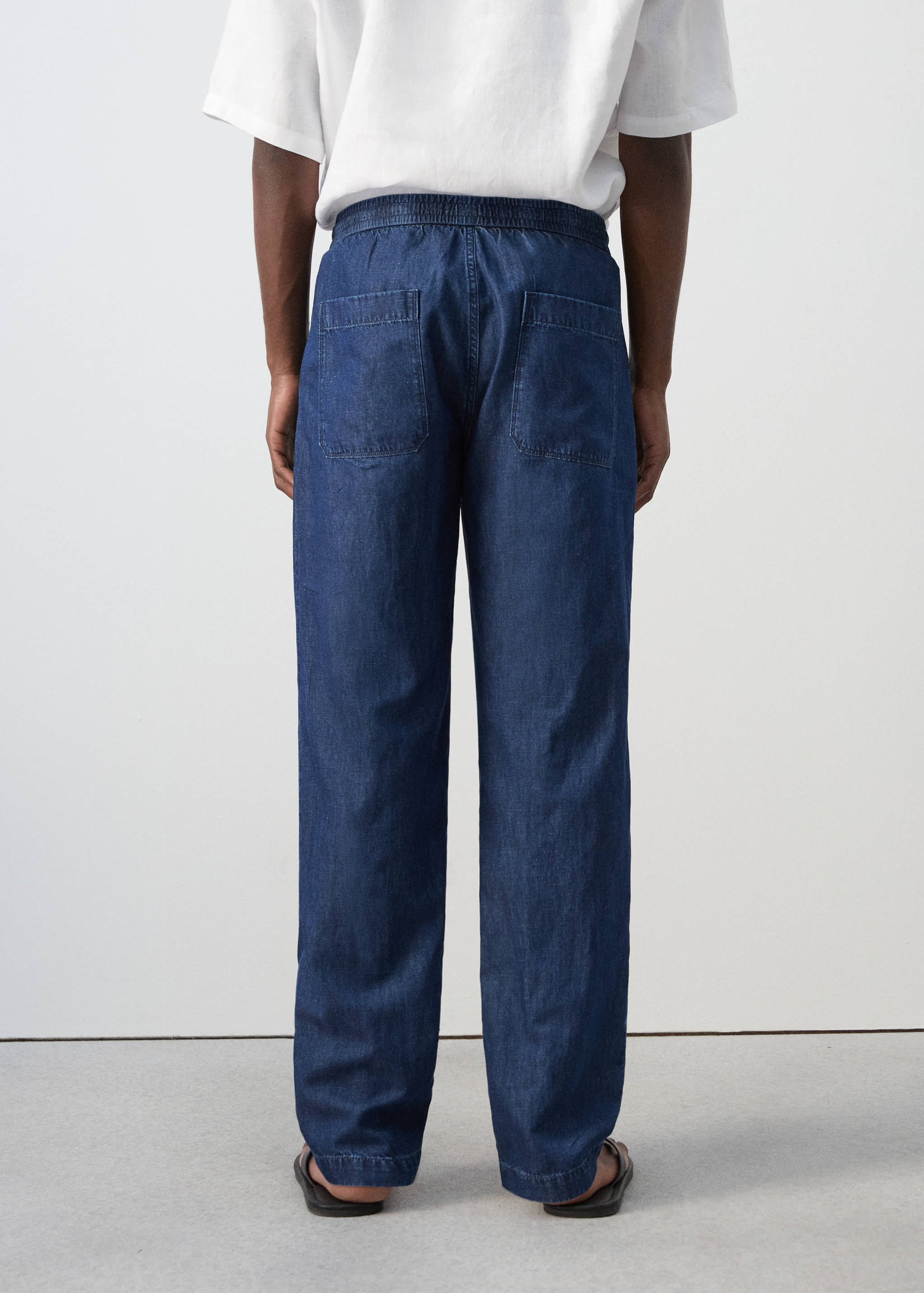 Regular fit drawstring jeans - Reverse of the article
