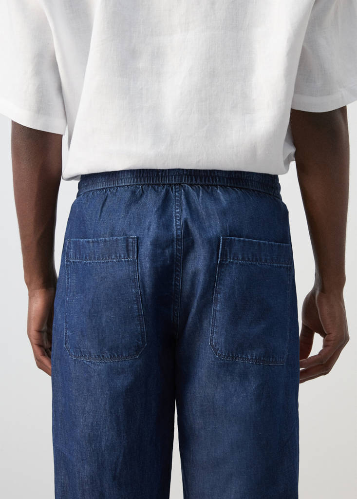 Regular fit drawstring jeans — Dark Blue