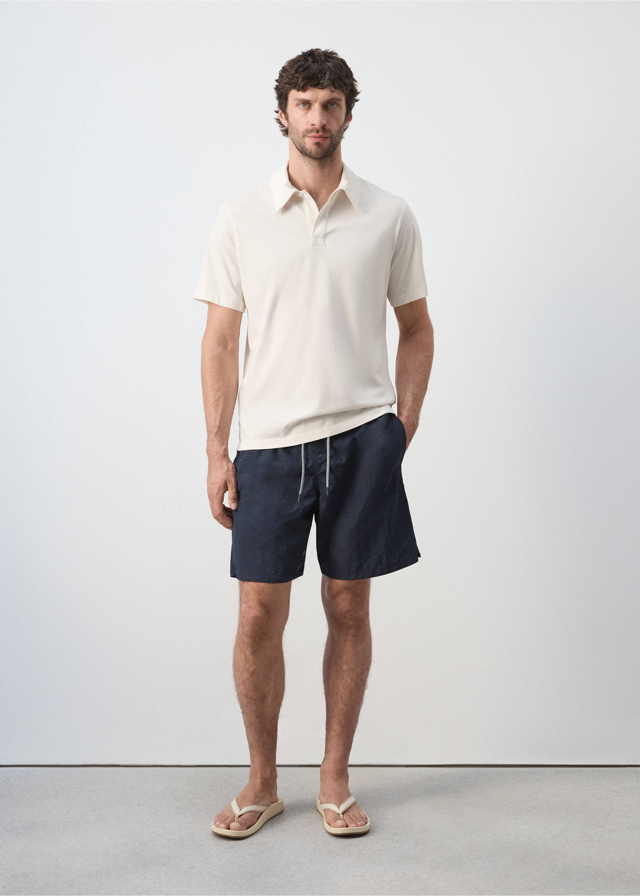100% cotton regular-fit polo shirt - General plane, Ecru. Ref: 27089207-00.
