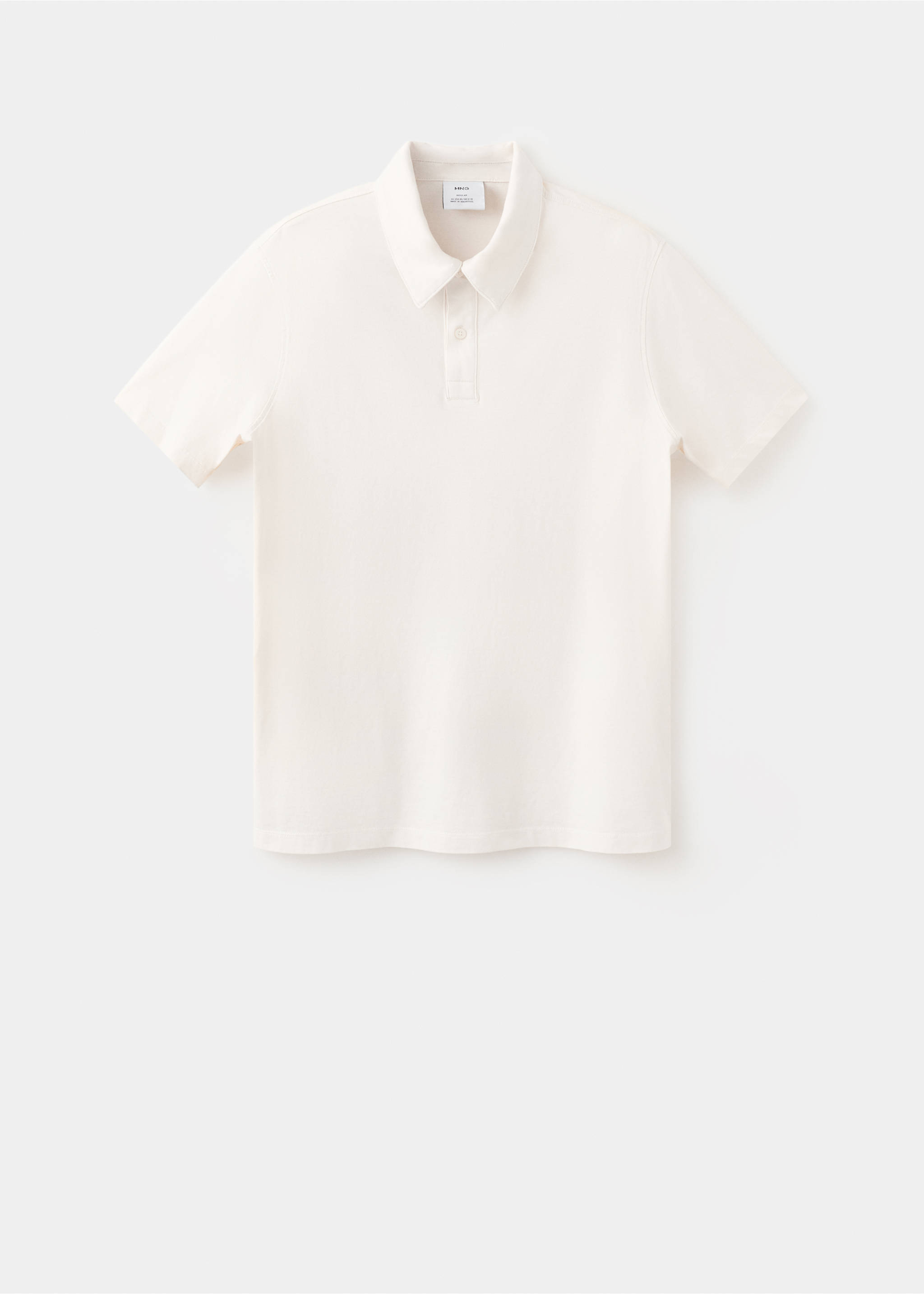 100% cotton regular-fit polo shirt - Article without model, Ecru. Ref: 27089207-00.