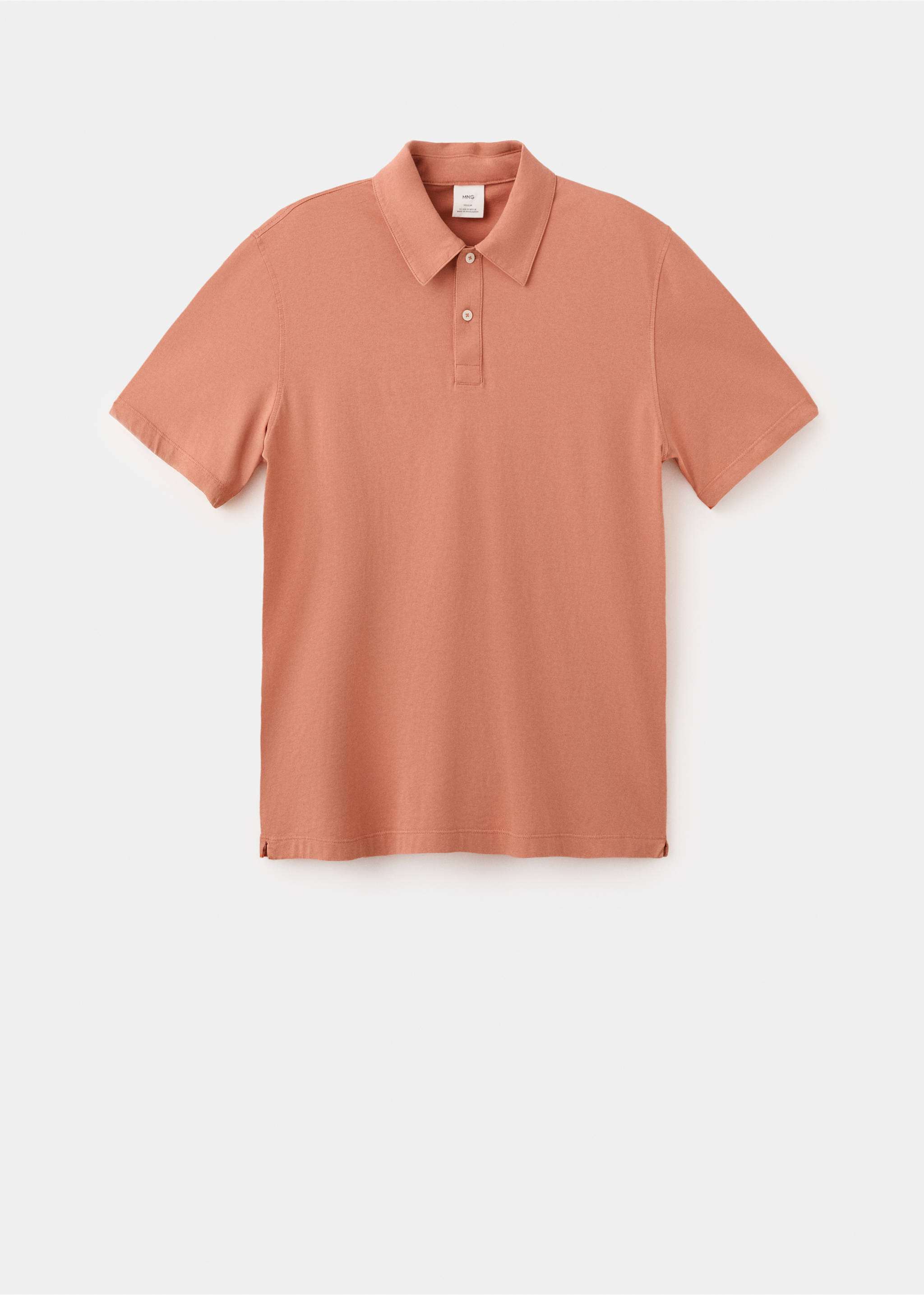 100% cotton regular-fit polo shirt - Article without model, Salmon. Ref: 27089207-00.