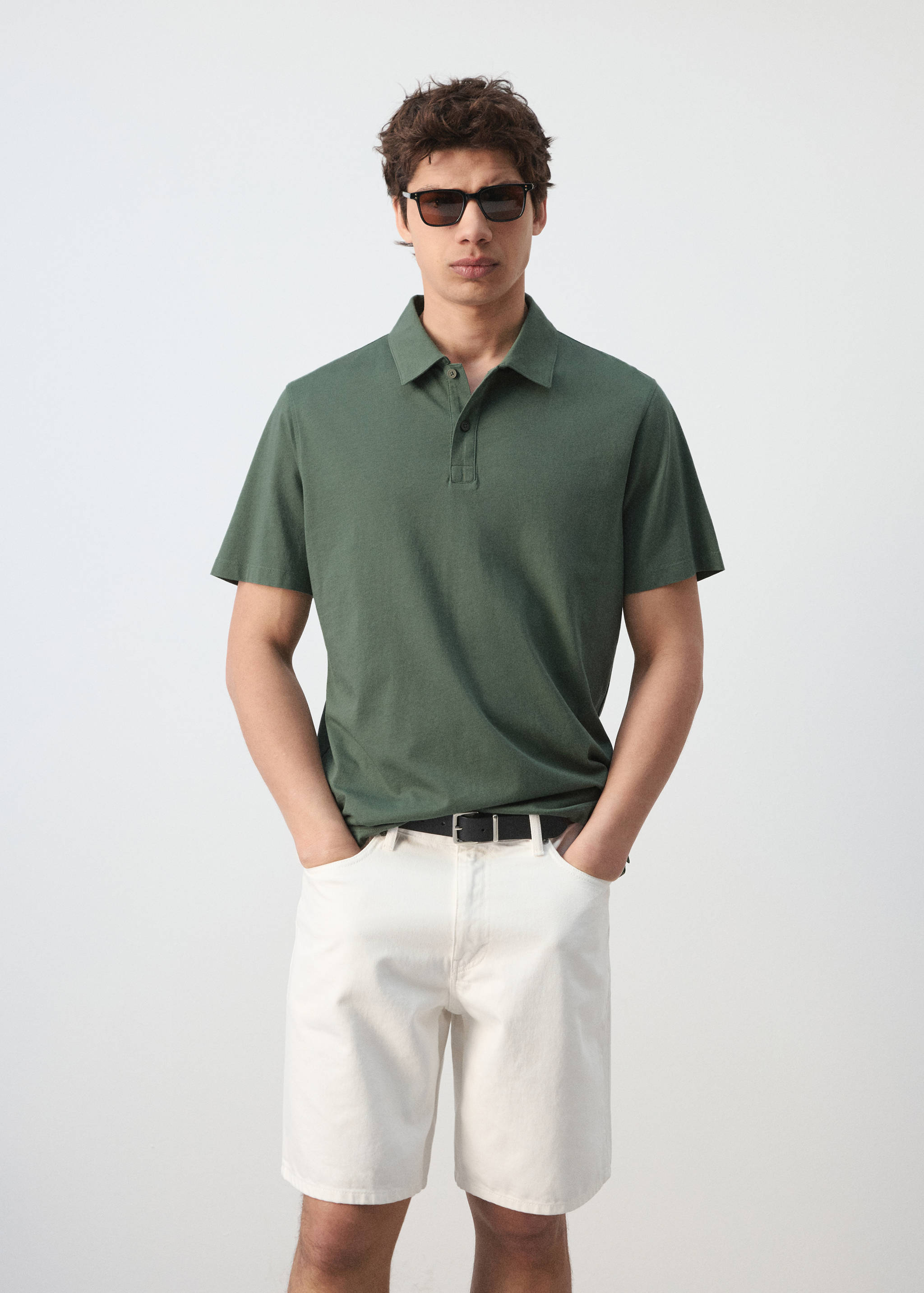 100% cotton pique polo shirt - Medium plane