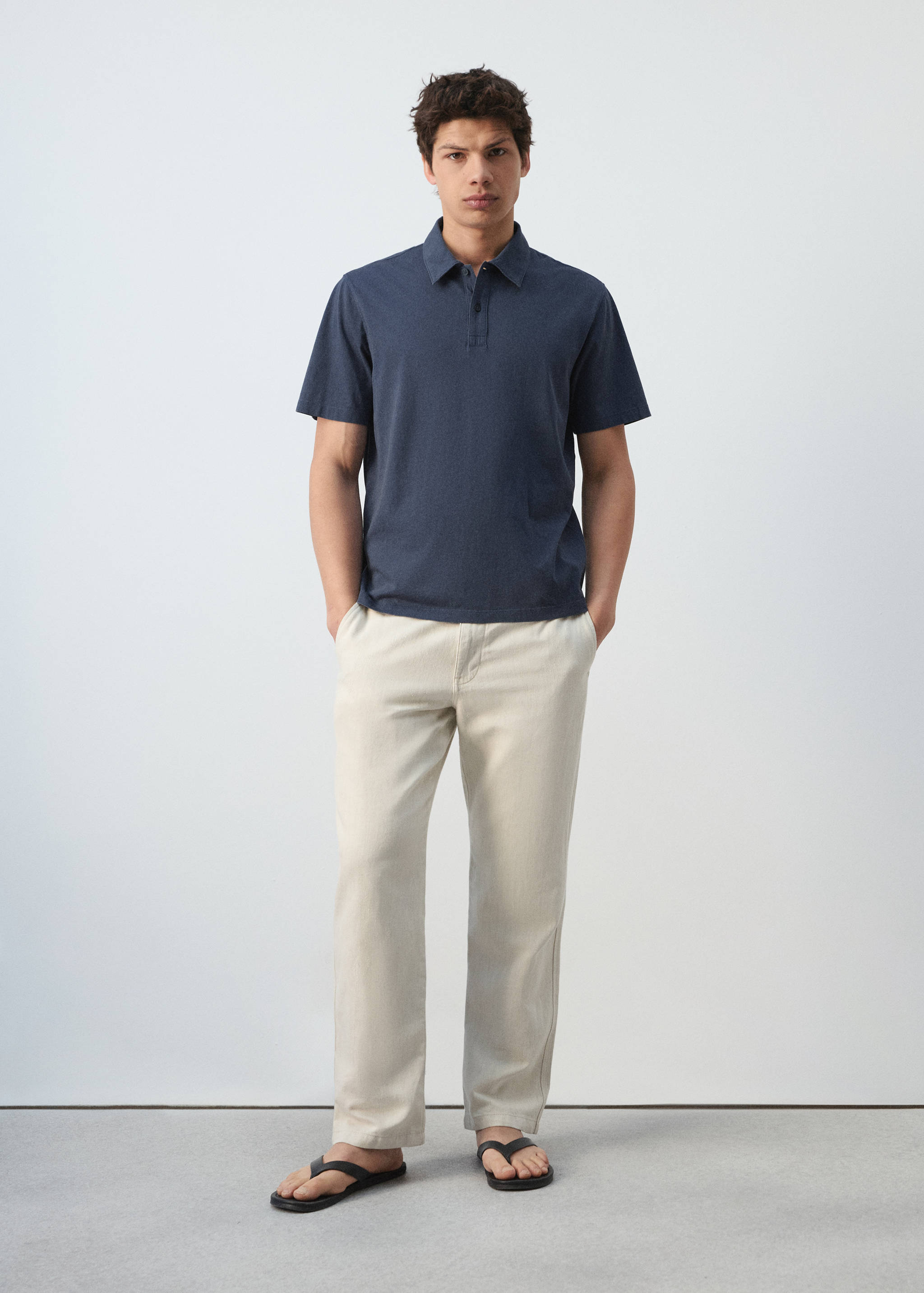 100% cotton pique polo shirt - General plane