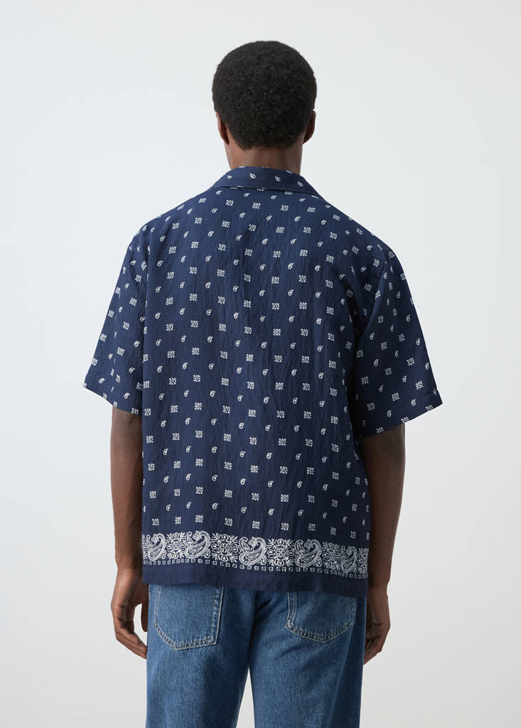 Fluid regular fit patterned shirt — Navy