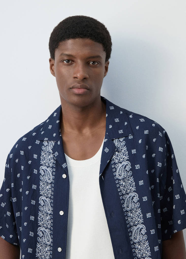 Fluid regular fit patterned shirt — Navy