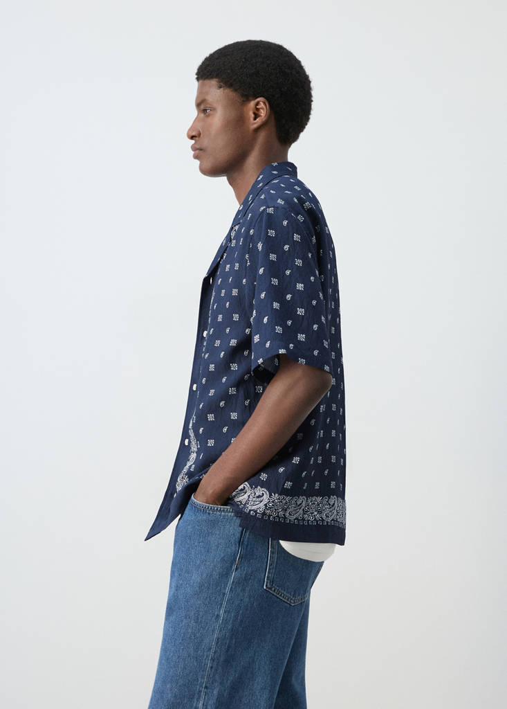 Fluid regular fit patterned shirt — Navy