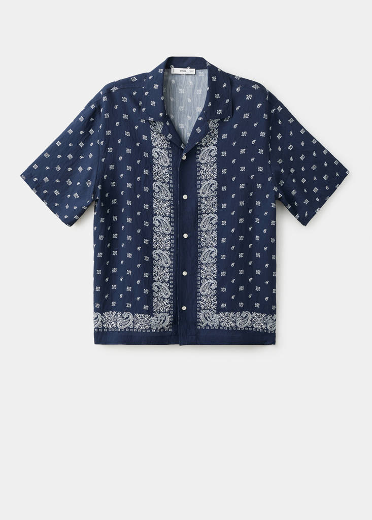 Fluid regular fit patterned shirt — Navy