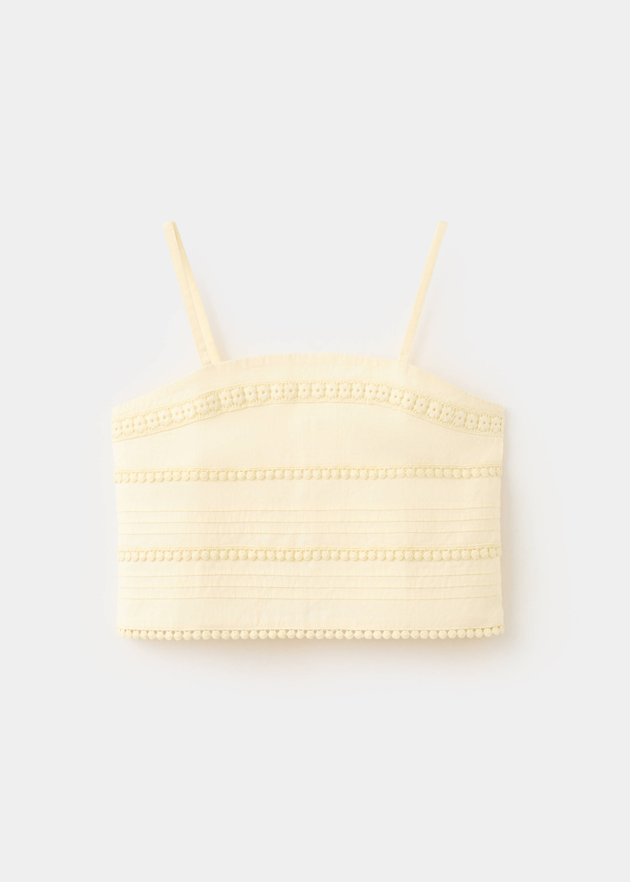 Cropped top with embroidered details - Article without model