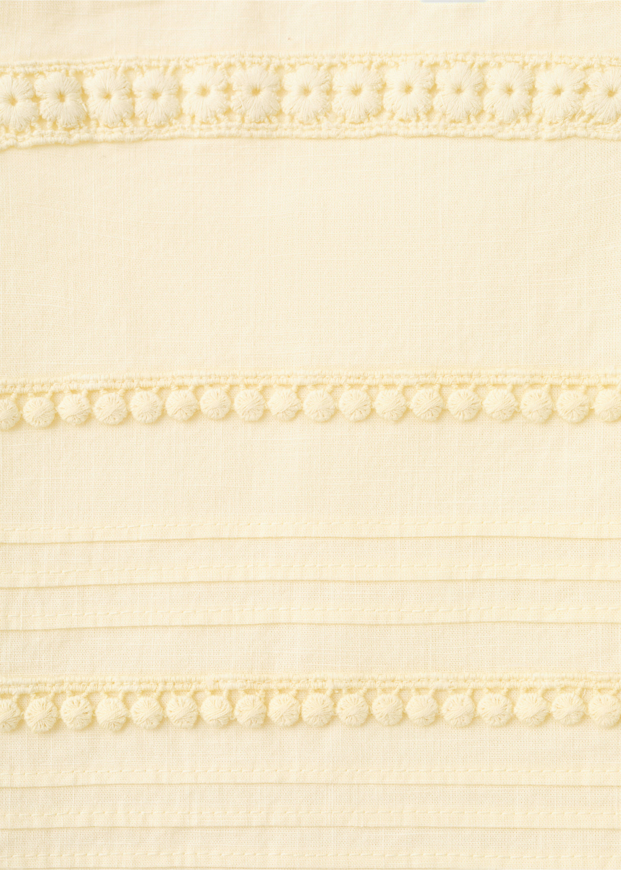 Cropped top with embroidered details - Details of the article 0, Pastel Yellow. Ref: 27089210-00.