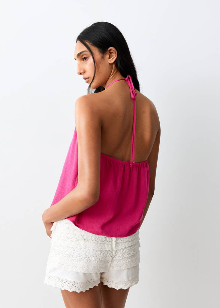 Halter top with cut-out detail — Fuchsia