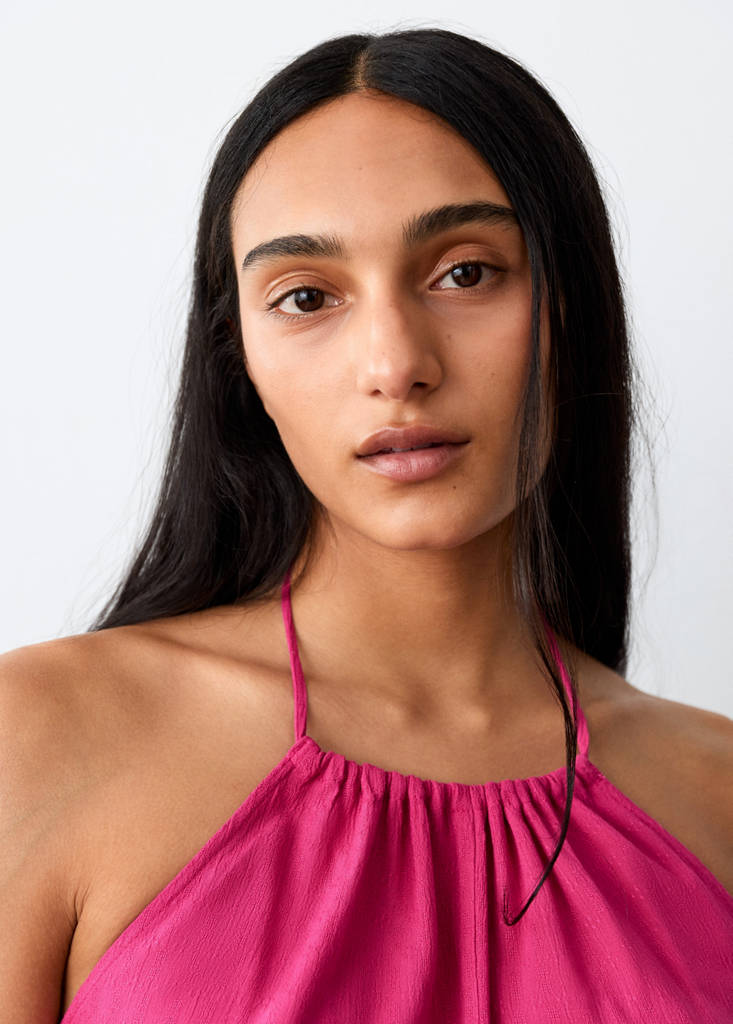 Halter top with cut-out detail — Fuchsia