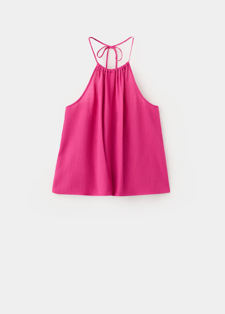 Halter top with cut-out detail — Fuchsia