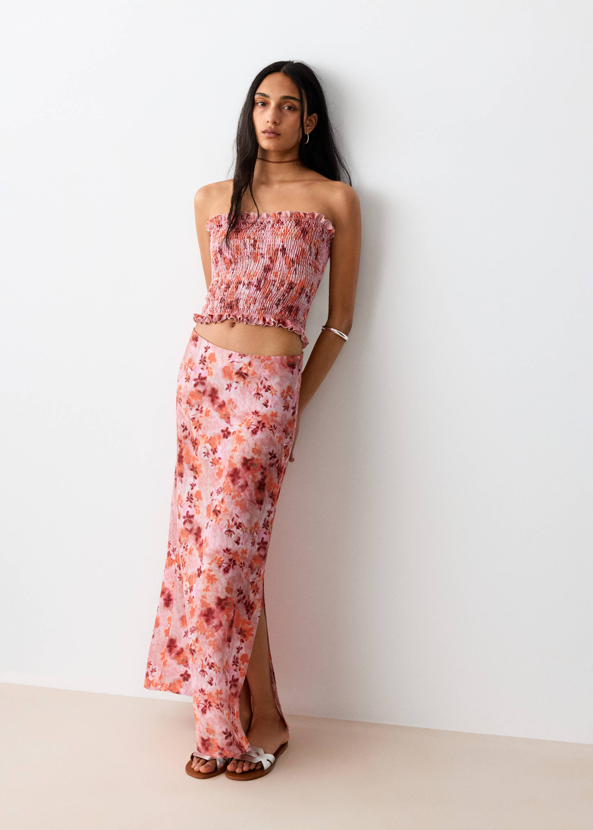 Floral print skirt - General plane