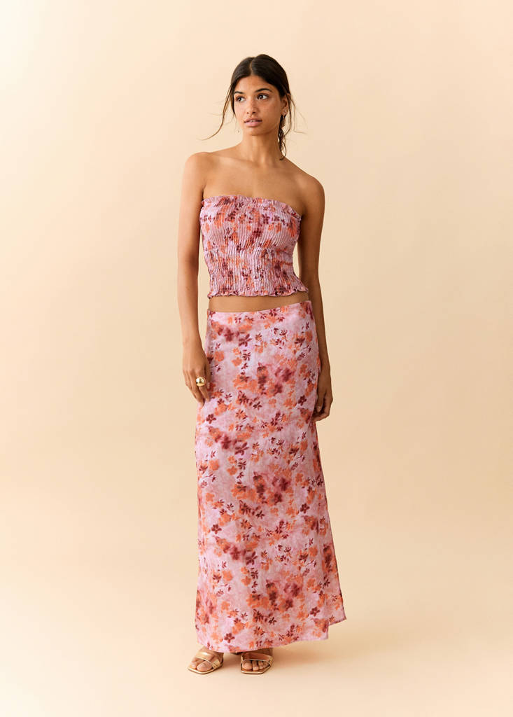Floral print skirt — Pastel Pink