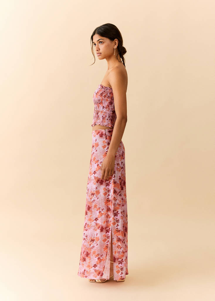 Floral print skirt — Pastel Pink