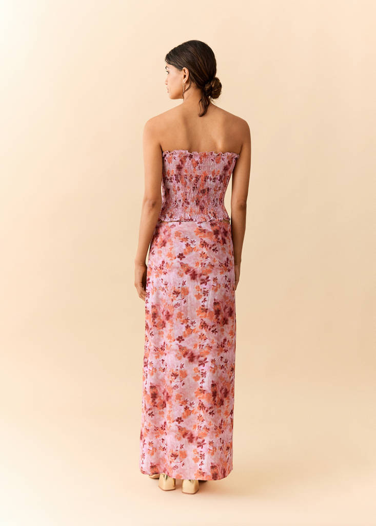 Floral print skirt — Pastel Pink