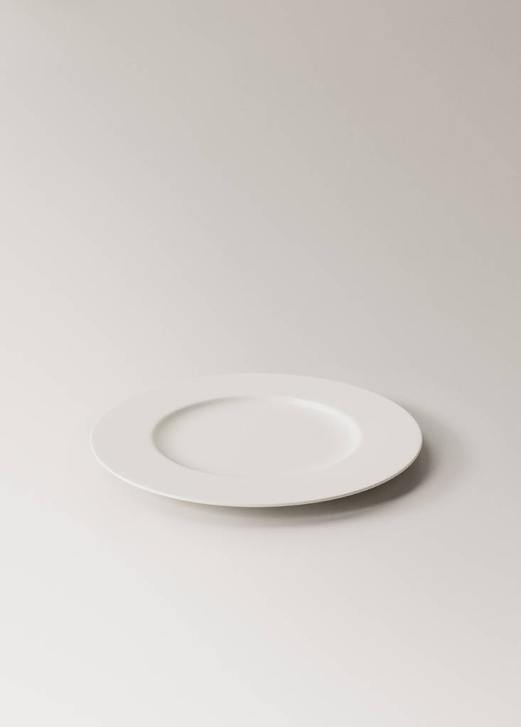 Premium plate in ultra-light bonne porcelain — White