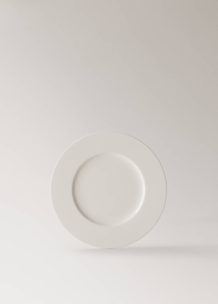 Premium plate in ultra-light bonne porcelain — White